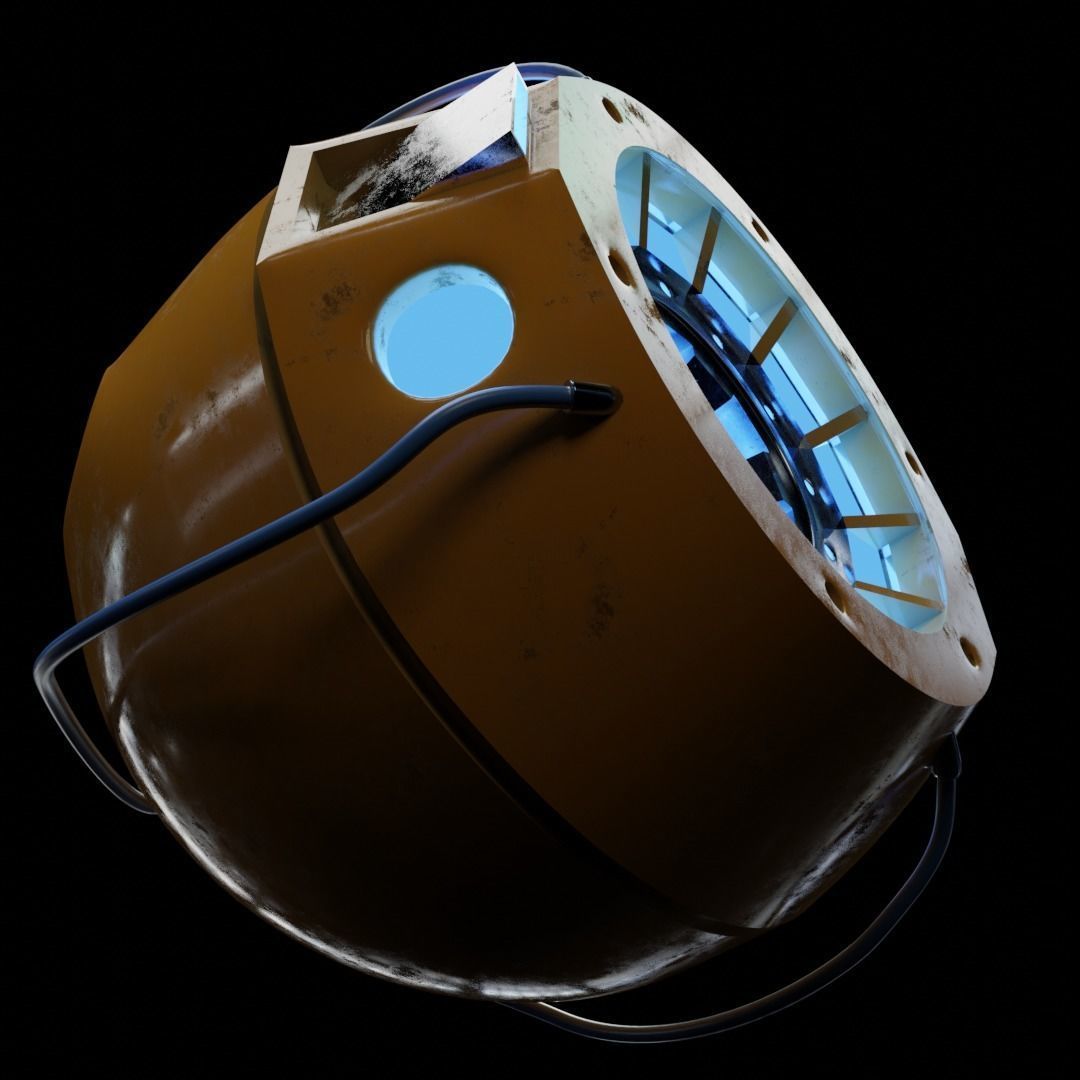 Futuristic Industrial Orb Drone  3D model_6