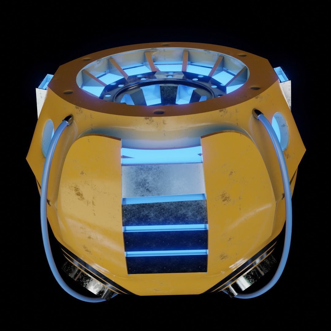 Futuristic Industrial Orb Drone  3D model_5