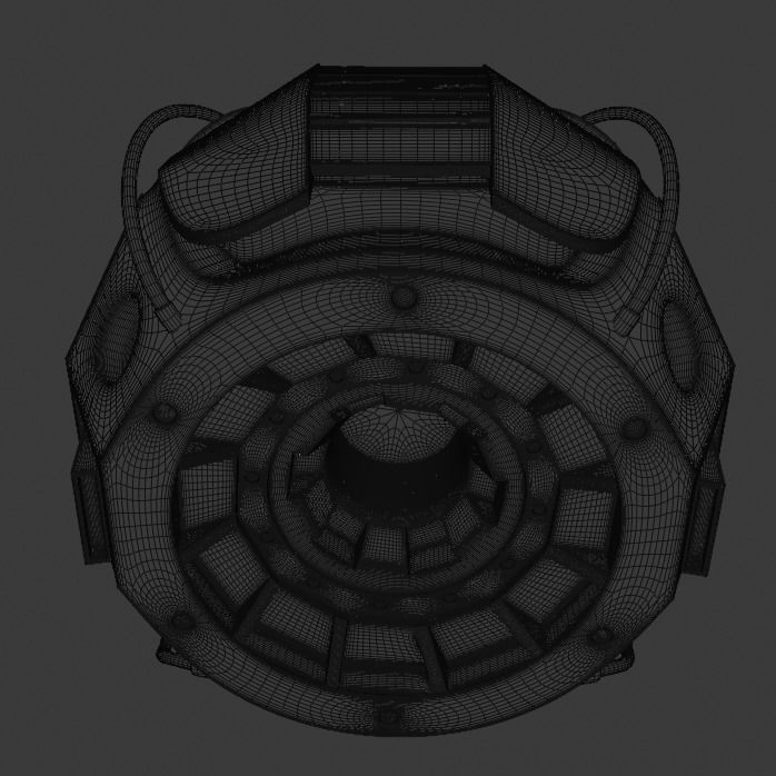 Futuristic Industrial Orb Drone  3D model_14