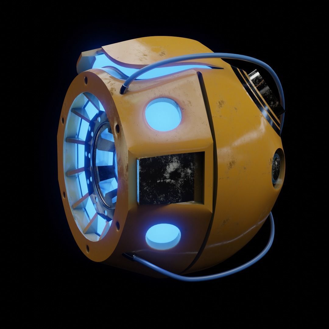 Futuristic Industrial Orb Drone  3D model_2