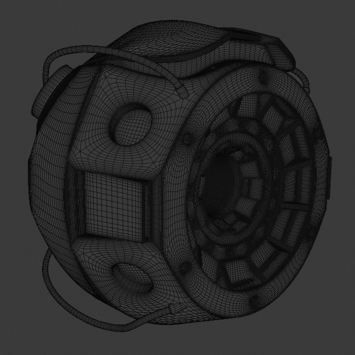 Futuristic Industrial Orb Drone  3D model_15