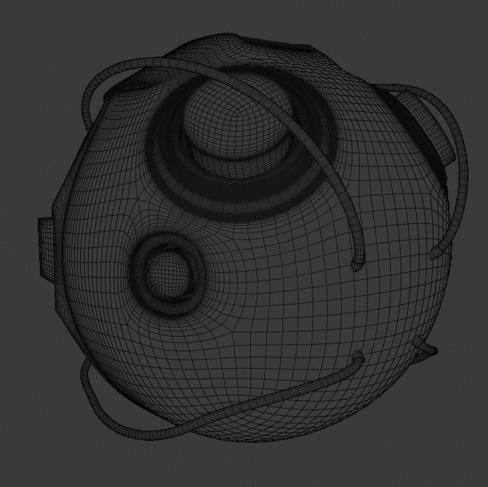 Futuristic Industrial Orb Drone  3D model_16