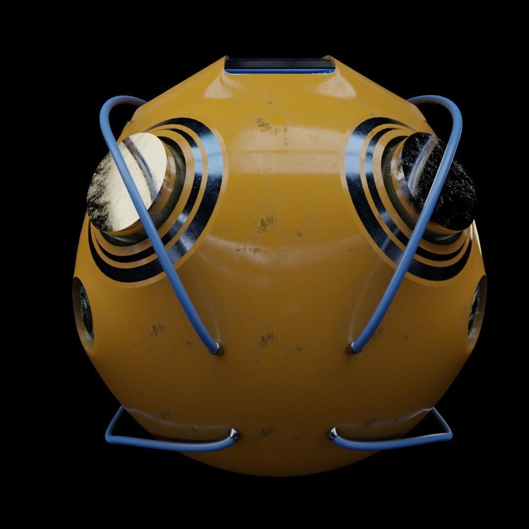 Futuristic Industrial Orb Drone  3D model_3
