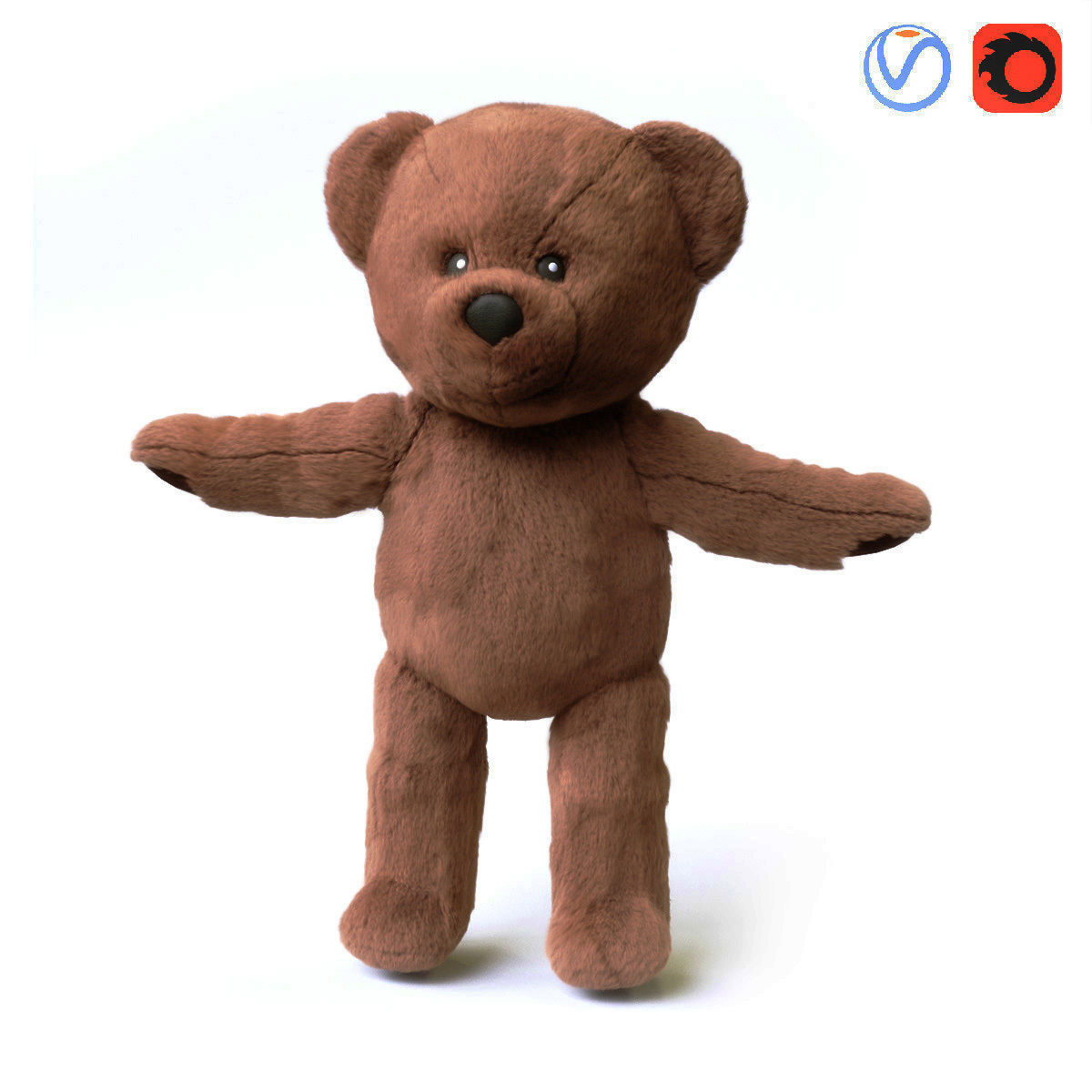 Brunbjorn Soft toy bear 3D model_0