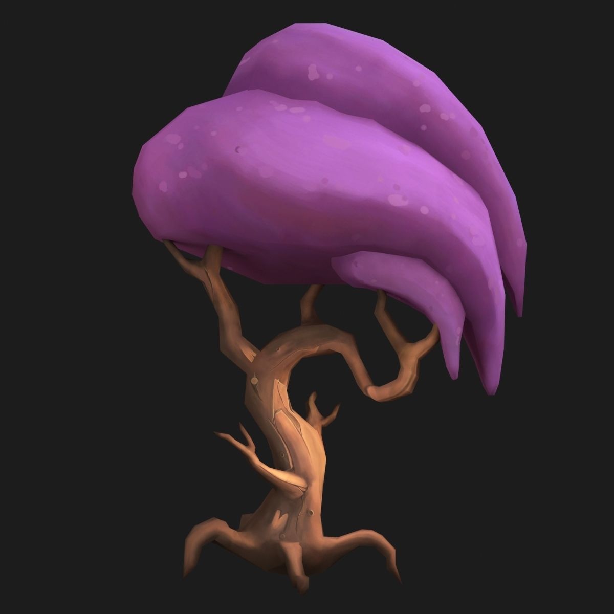 Stylized tree Low-poly 3D model_6