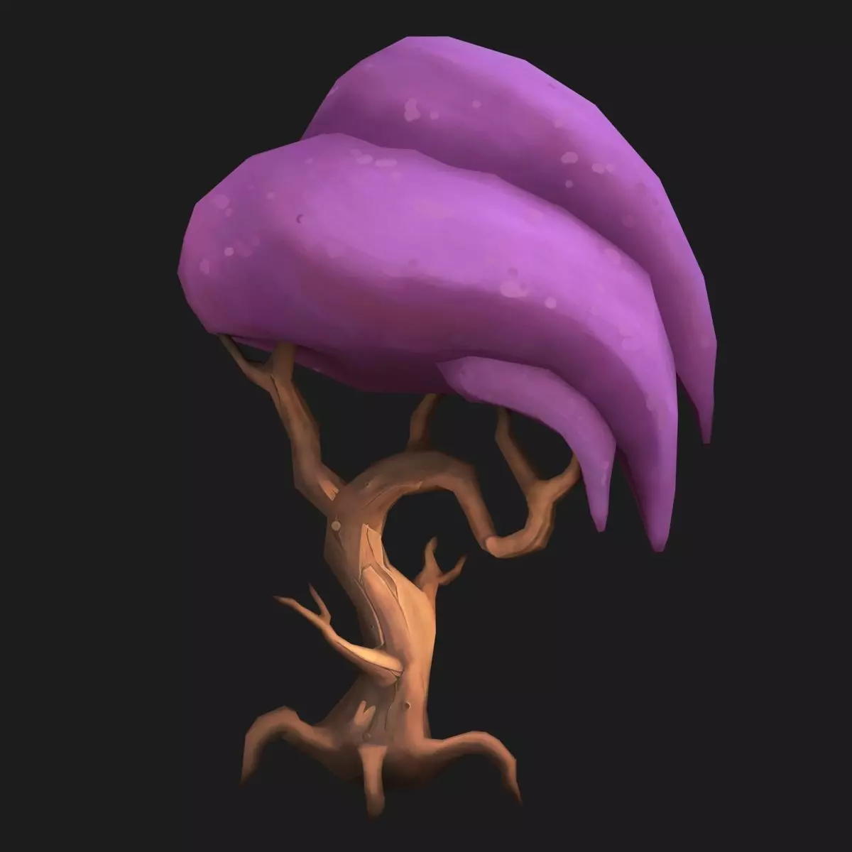 Stylized tree Low-poly 3D model_0