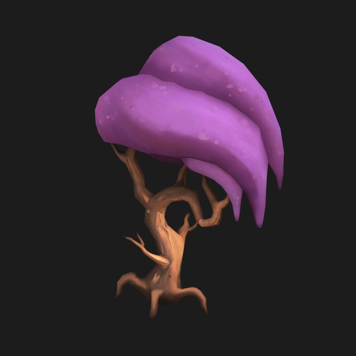 Stylized tree Low-poly 3D model_7