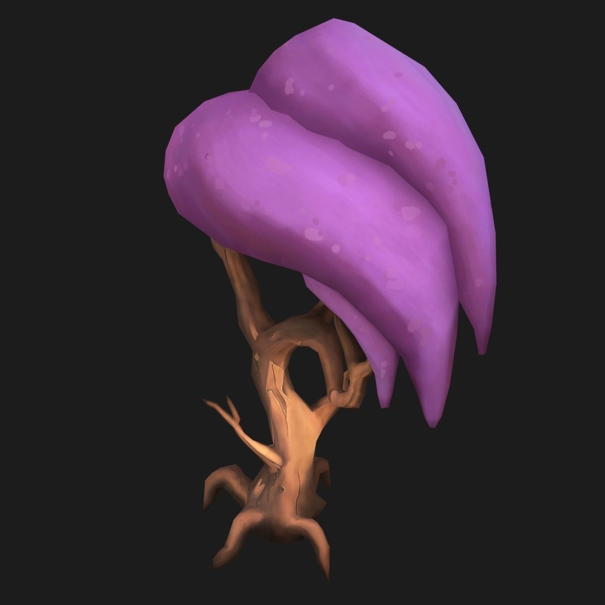 Stylized tree Low-poly 3D model_1