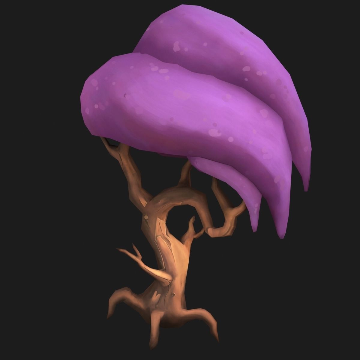 Stylized tree Low-poly 3D model_5