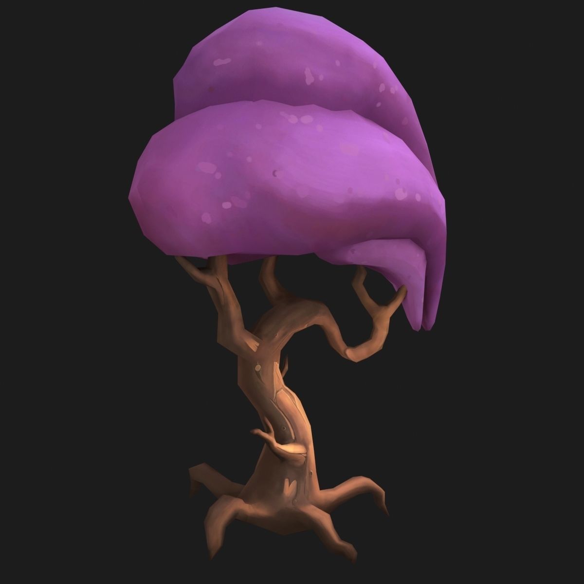 Stylized tree Low-poly 3D model_4