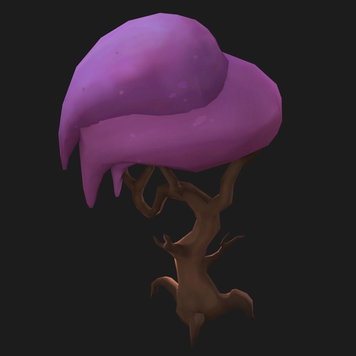 Stylized tree Low-poly 3D model_3