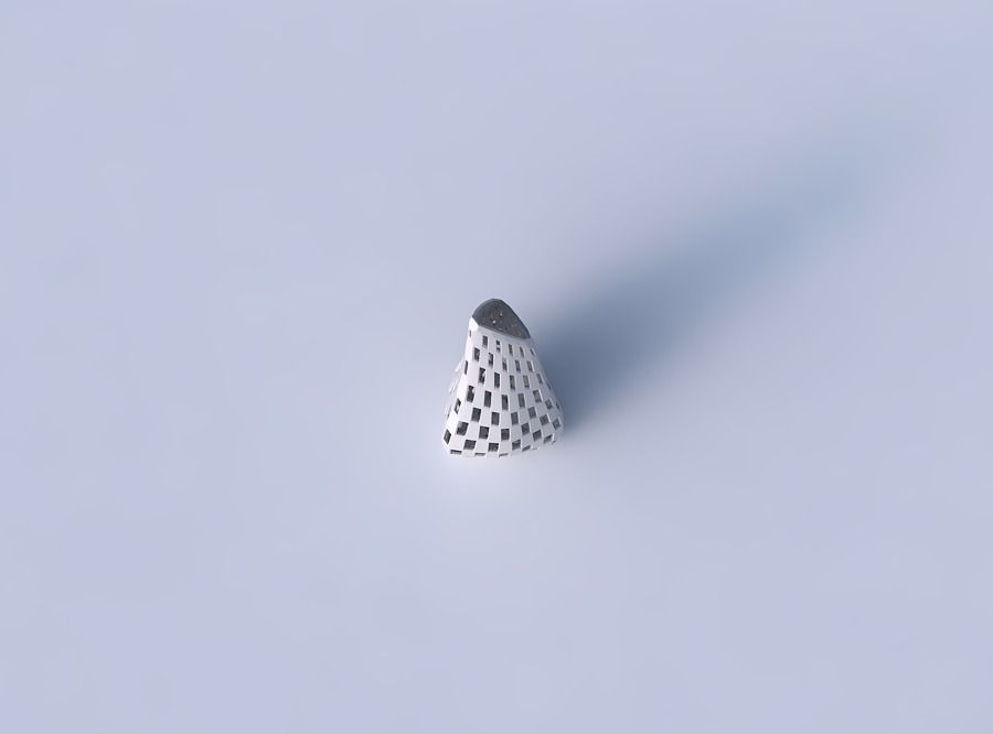 Vase puffy tipped triangle with checker grid lattice 3D print model_2