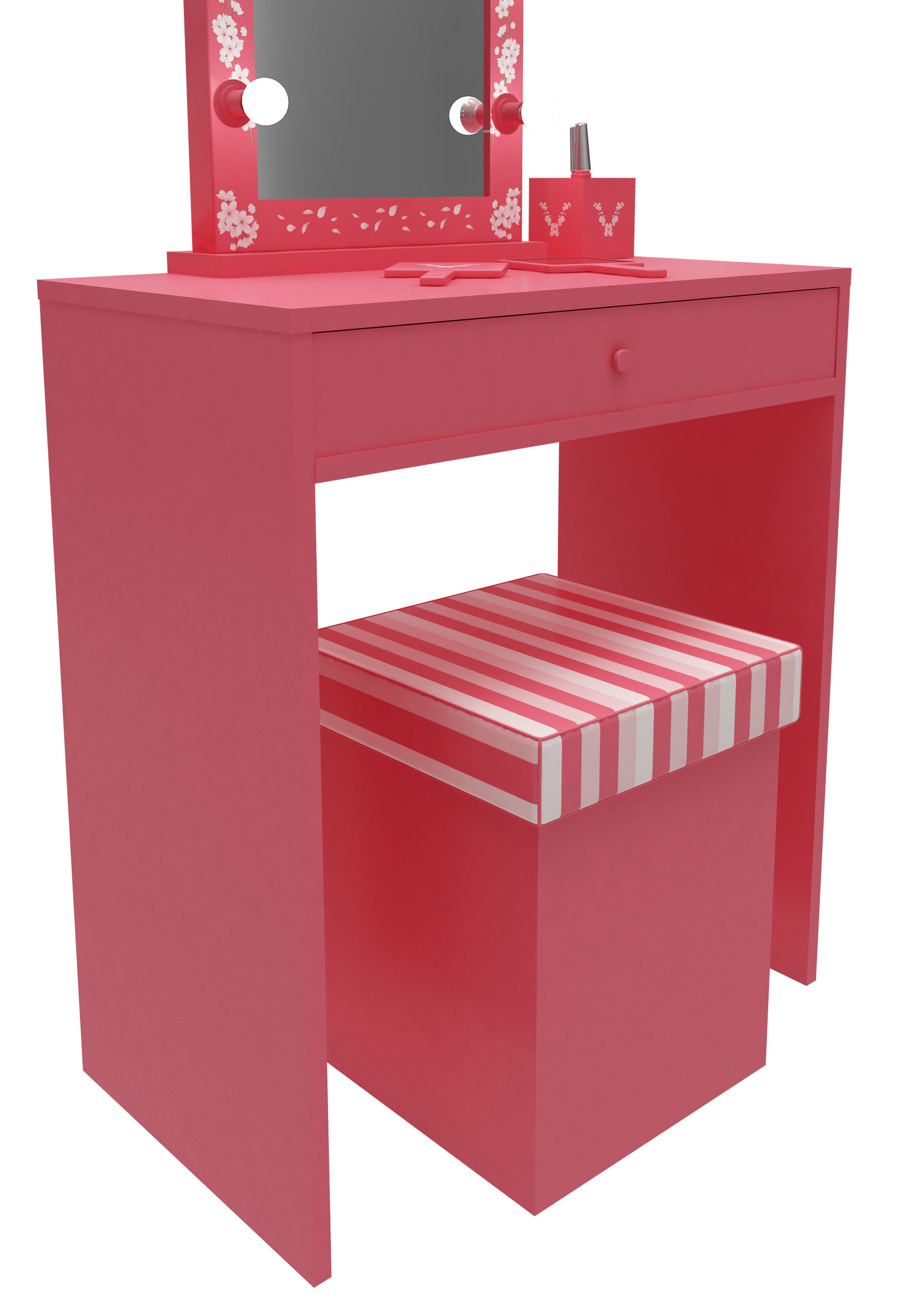 Make up mirror and set Low-poly 3D model_8