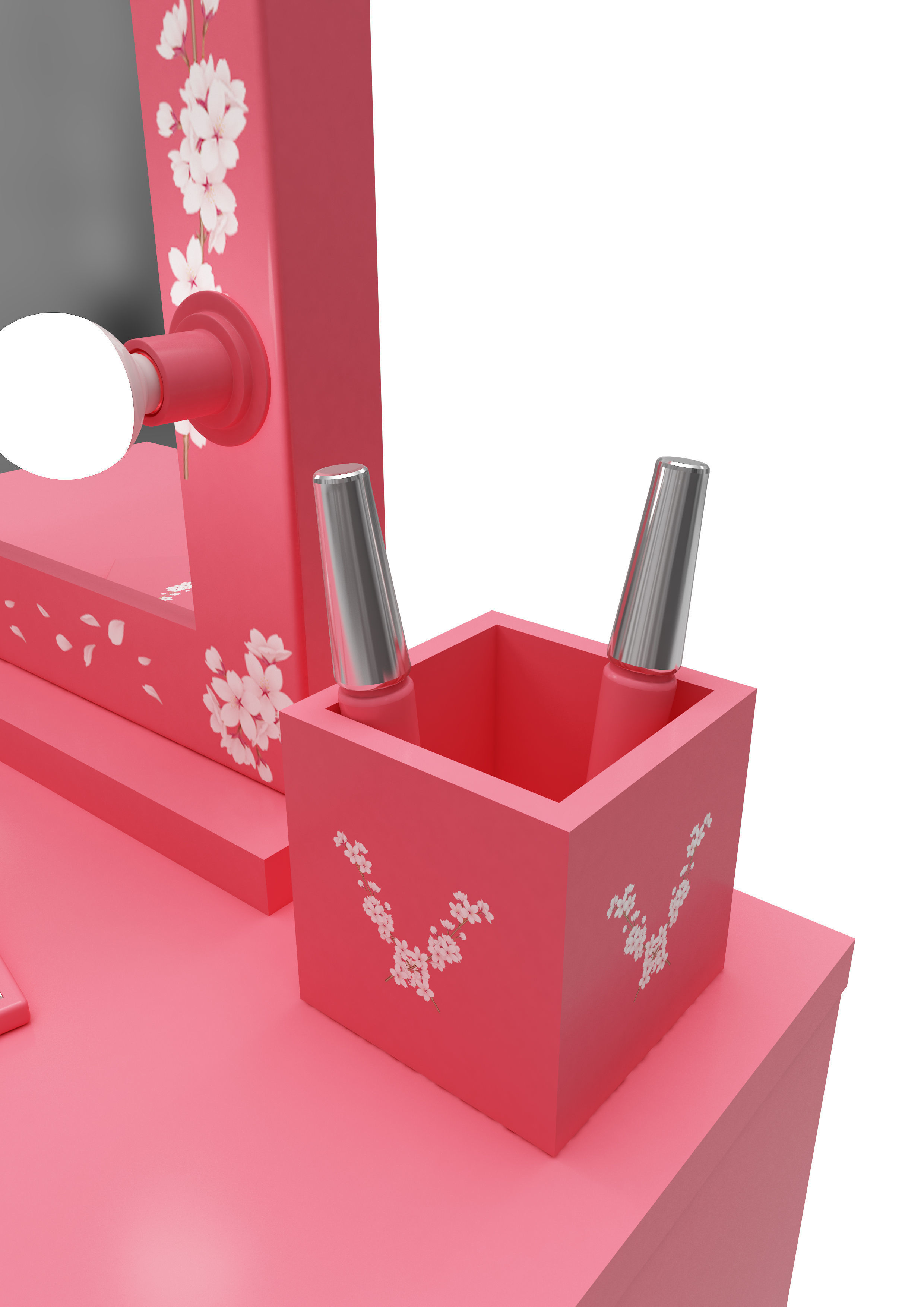 Make up mirror and set Low-poly 3D model_4