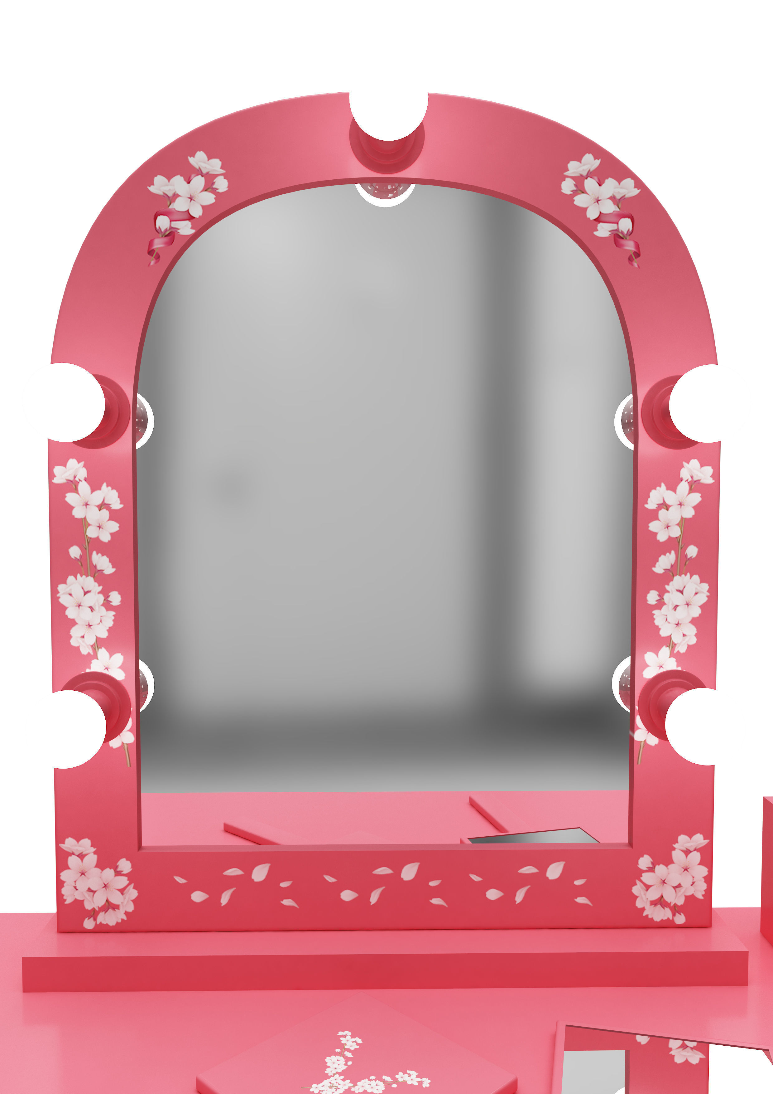 Make up mirror and set Low-poly 3D model_3