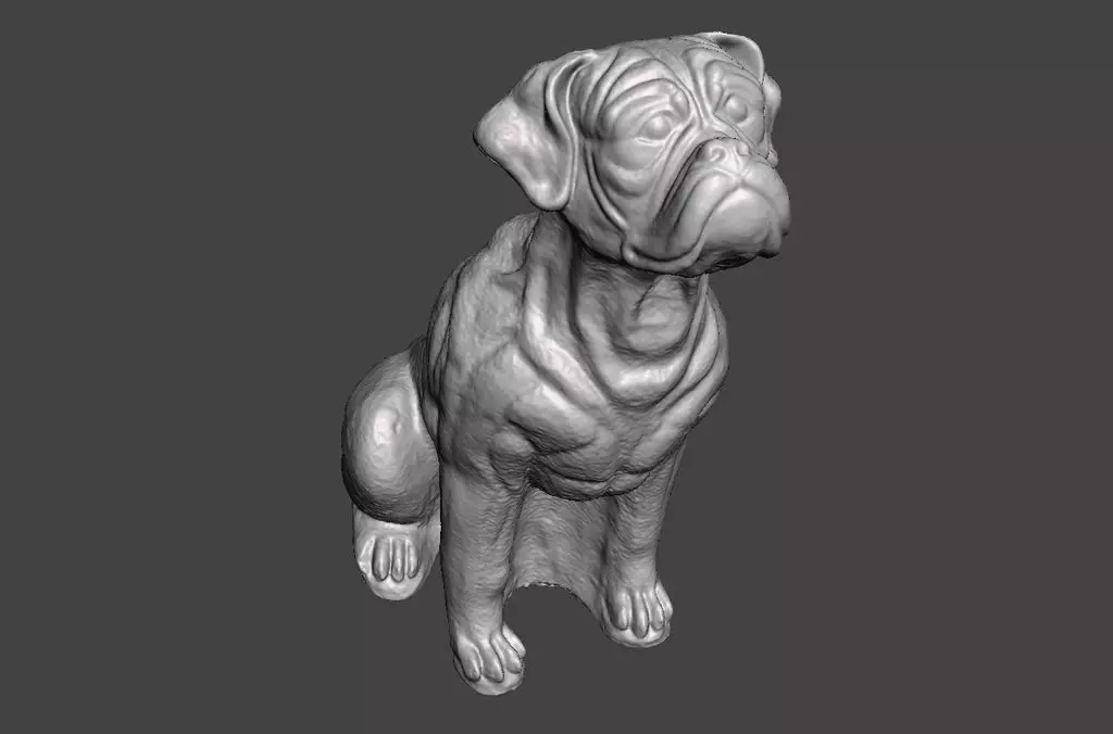 Boxer Statue Dog Sculpture 3D Scan Free 3D print model