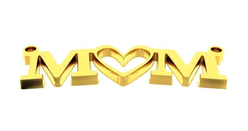 Mom pendant 3D print model_2