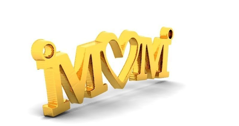 Mom pendant 3D print model_1
