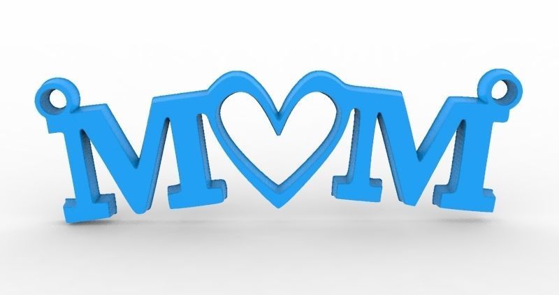 Mom pendant 3D print model_3