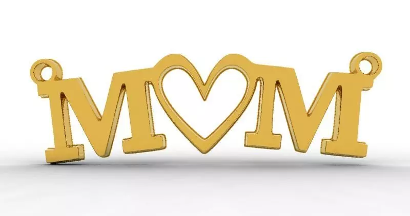 Mom pendant 3D print model_0