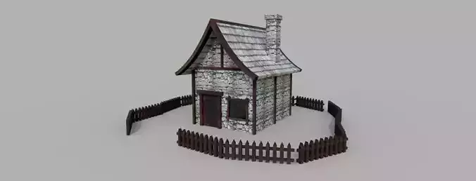 Medieval House Low Poly