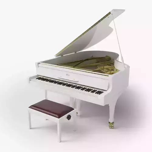 Grand Piano White 3D model