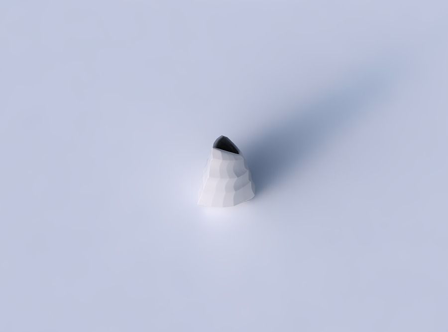 Vase puffy tipped triangle with curved creases 3D print model_2