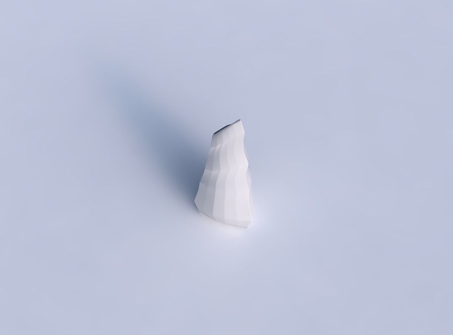 Vase puffy tipped triangle with curved creases 3D print model_1