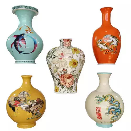 ChinaVase3 chinese ceramic vases 3D model