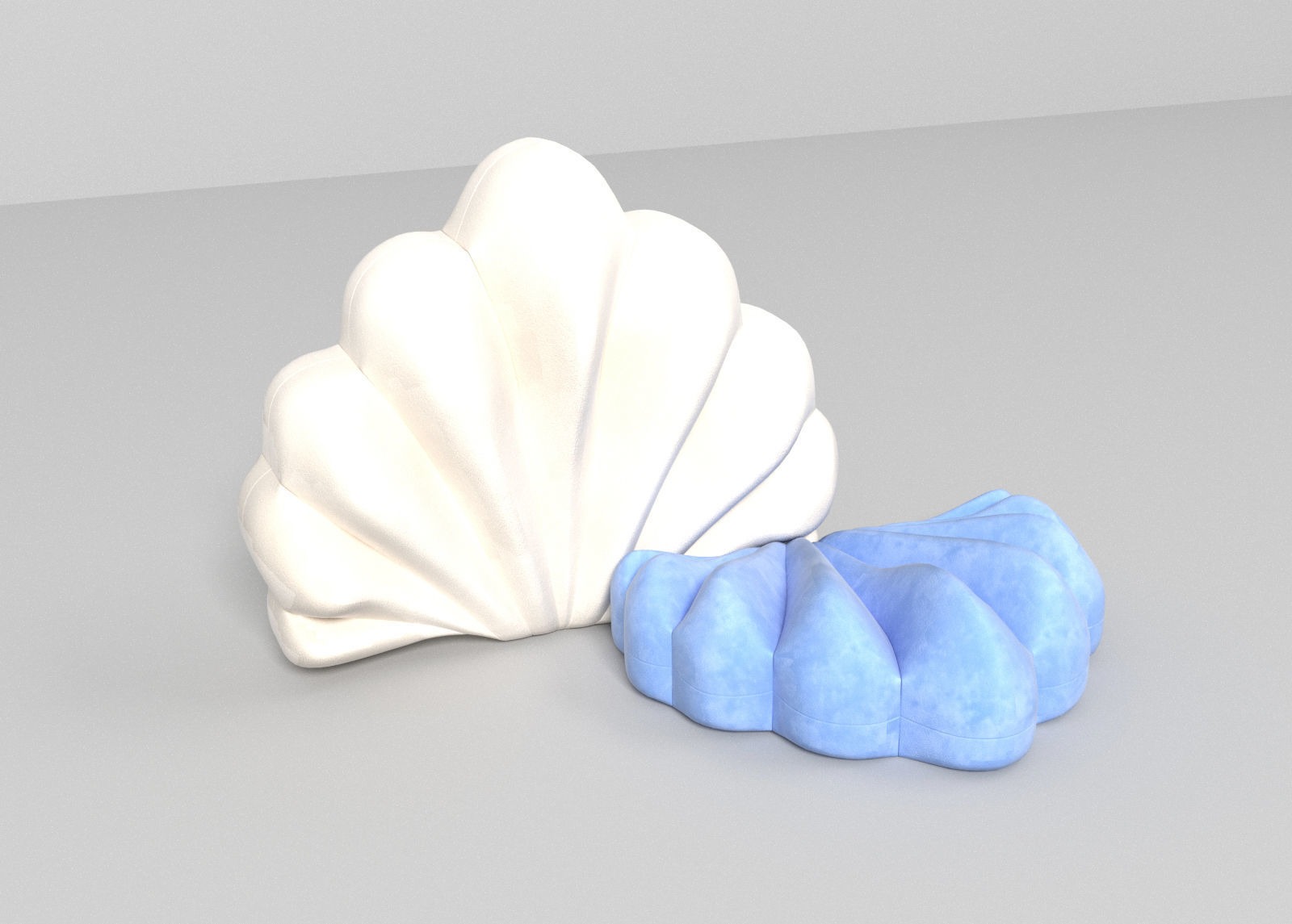 Shell pillows 3D model_2