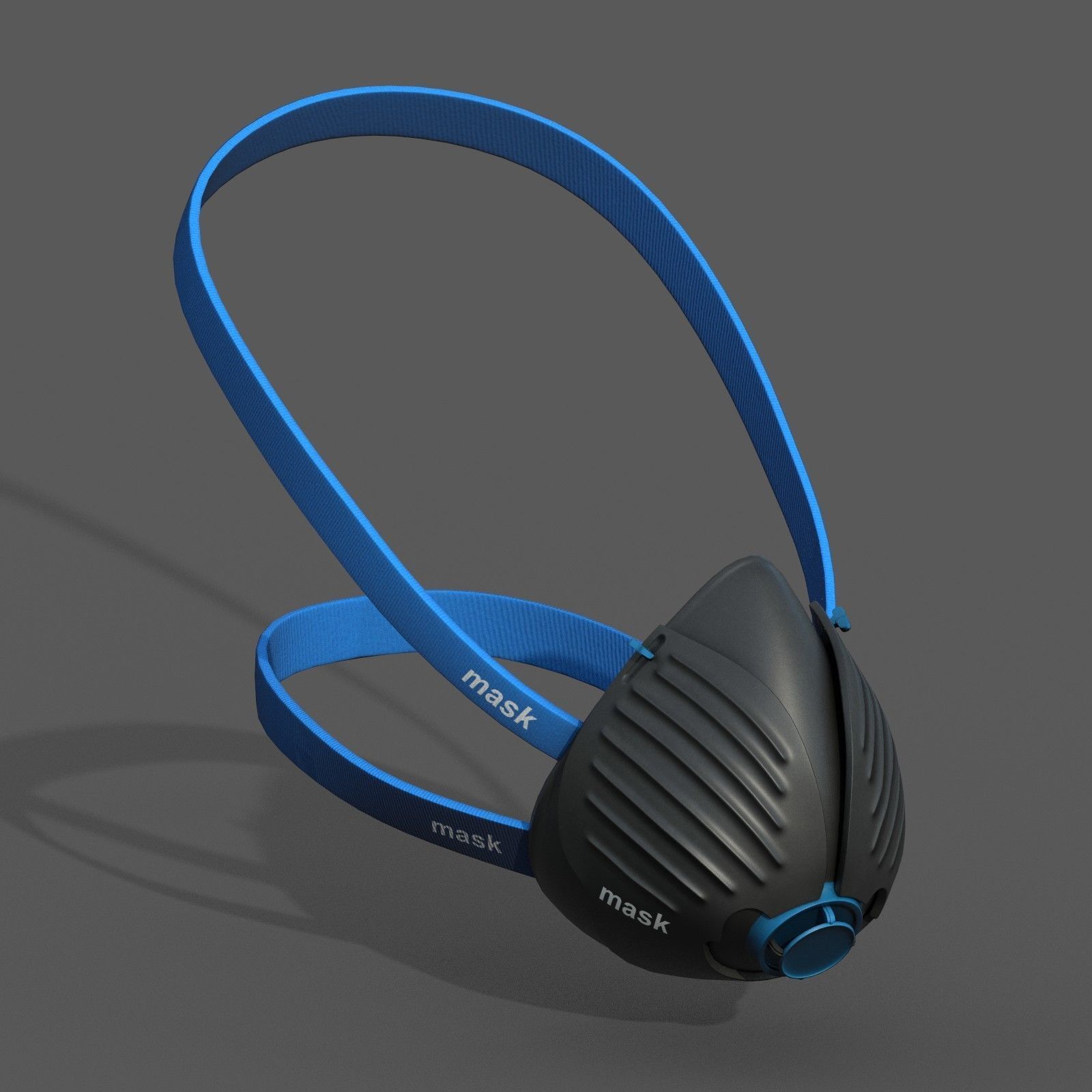 Gas mask protection isolated plastic scifi fantasy  Low-poly 3D model_4