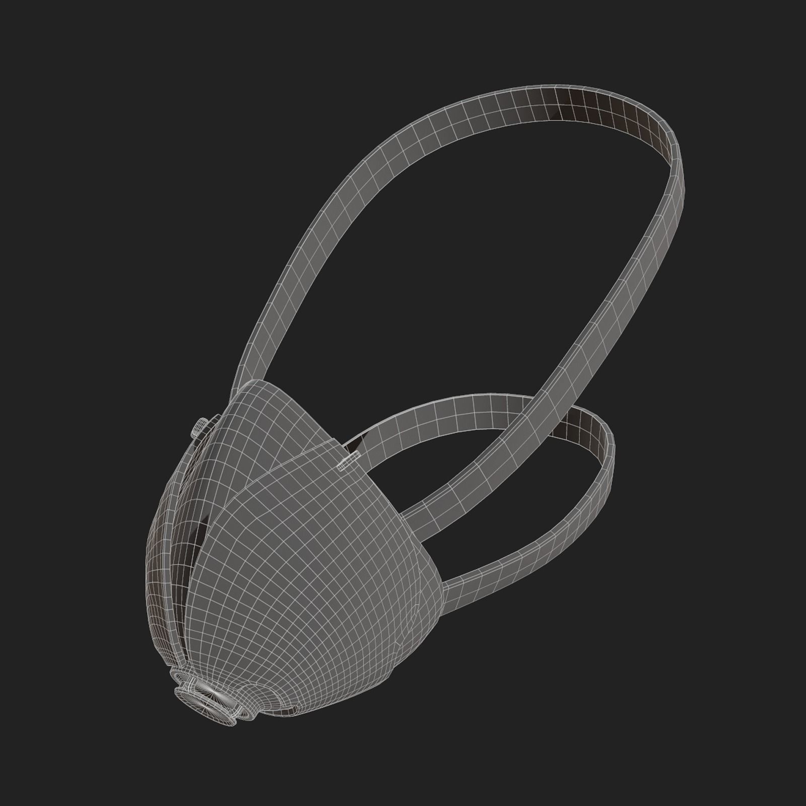 Gas mask protection isolated plastic scifi fantasy  Low-poly 3D model_11