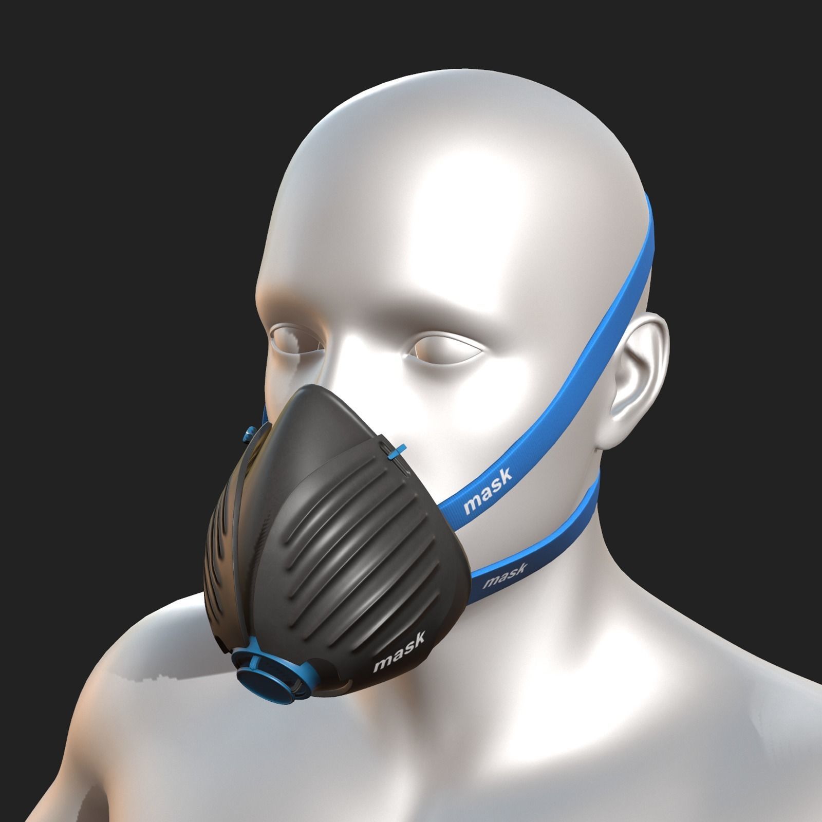 Gas mask protection isolated plastic scifi fantasy  Low-poly 3D model_5