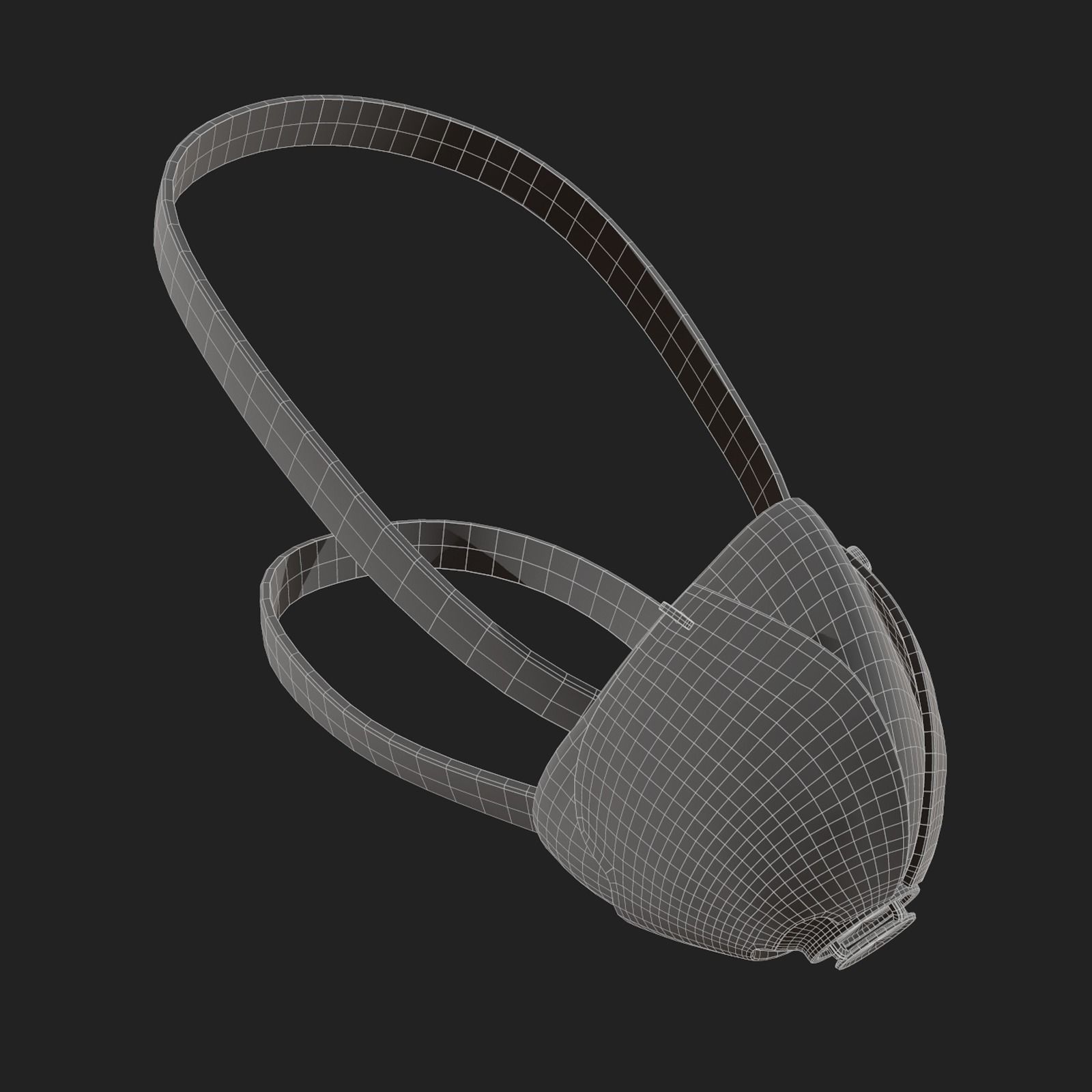 Gas mask protection isolated plastic scifi fantasy  Low-poly 3D model_10