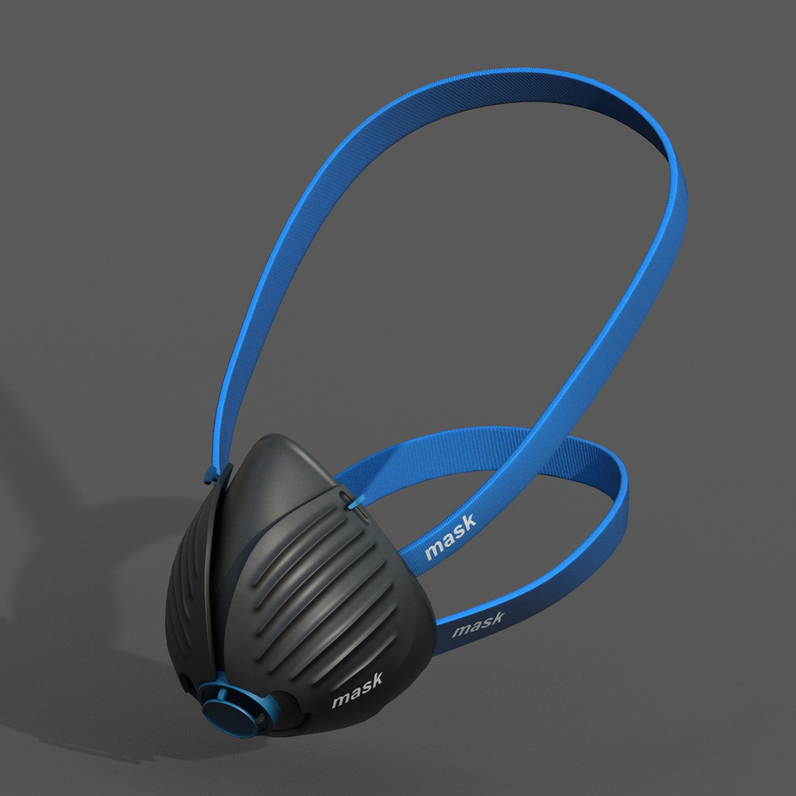 Gas mask protection isolated plastic scifi fantasy  Low-poly 3D model_2