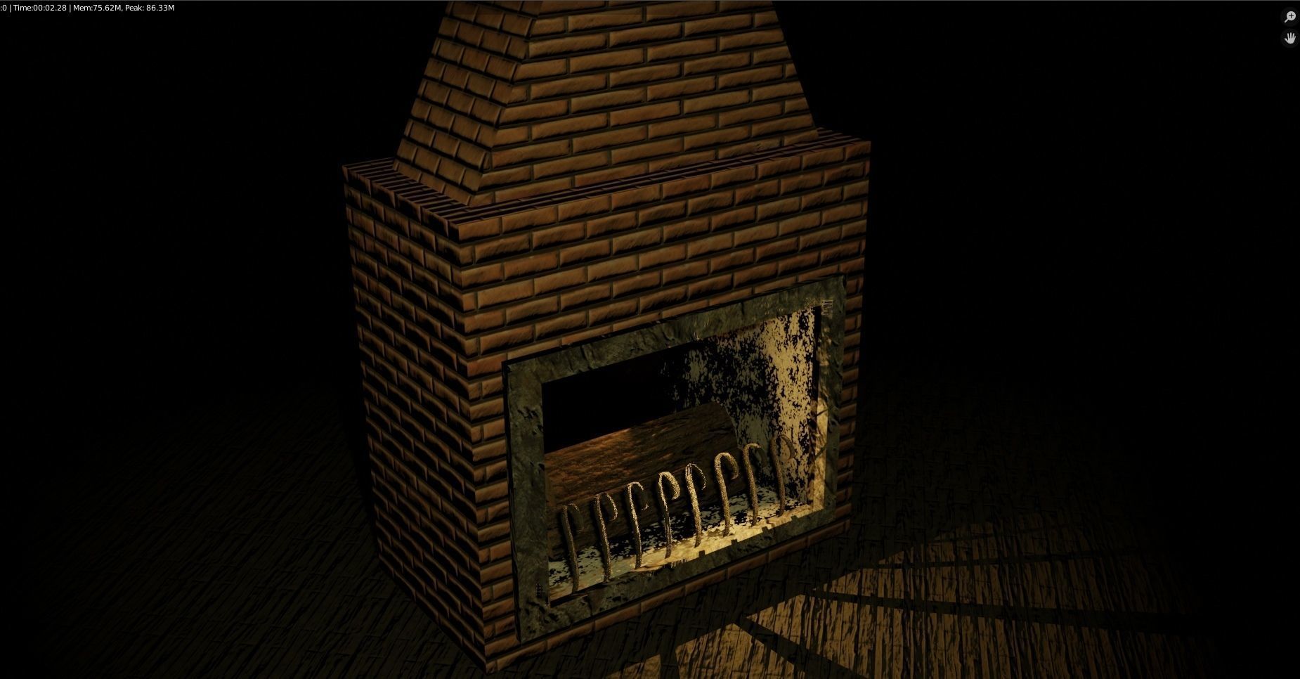 Set Brick fireplace 3D model Low-poly 3D model_1