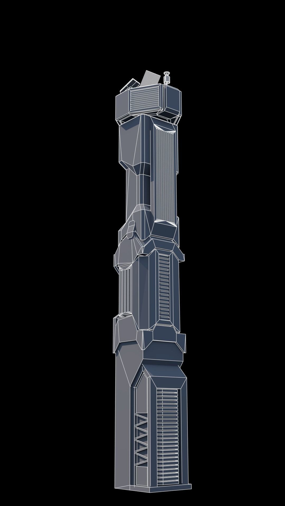 30 LOW POLY Sci-Fi Skyscrapers Pack Low-poly 3D model_18