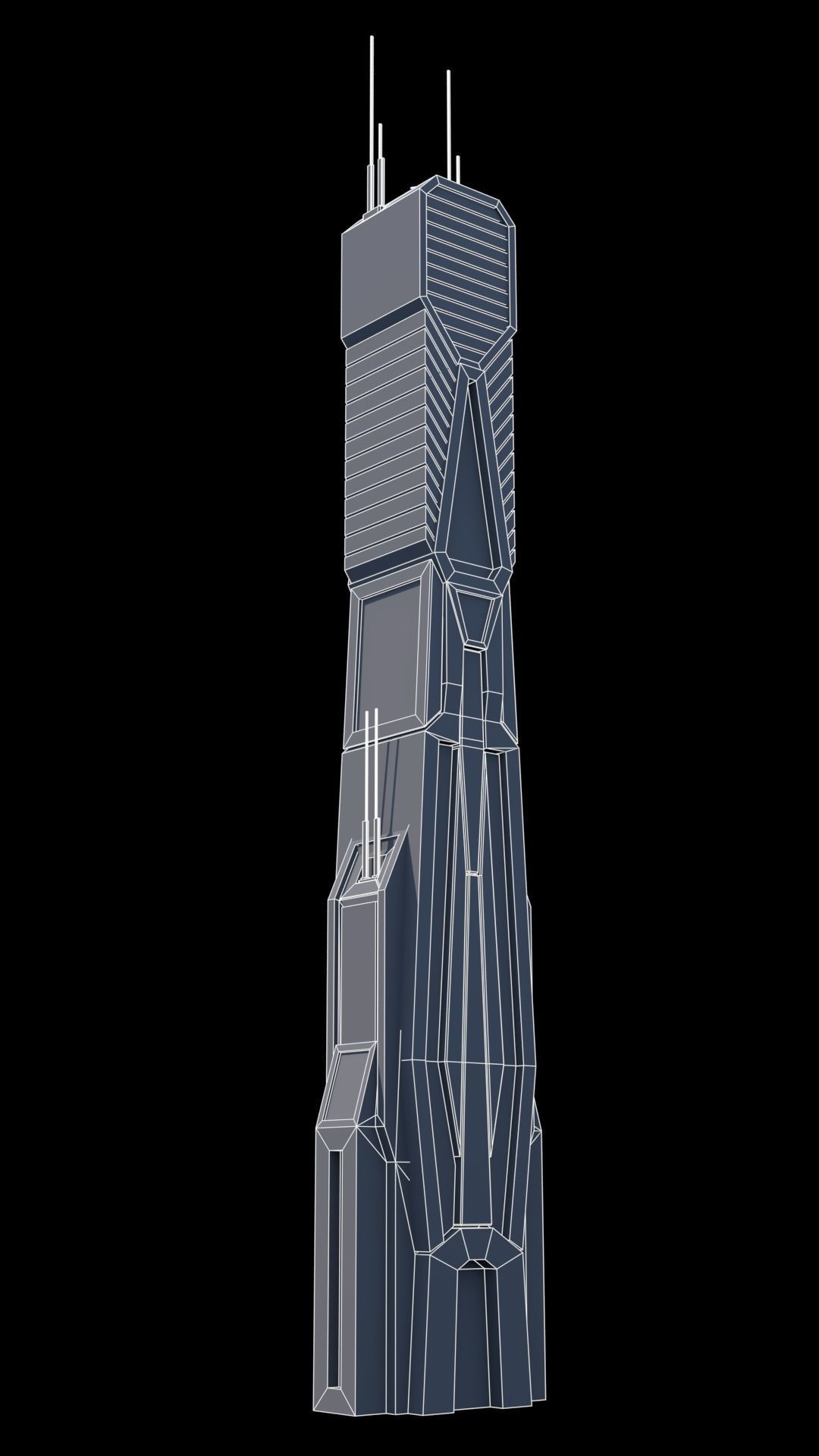 30 LOW POLY Sci-Fi Skyscrapers Pack Low-poly 3D model_33