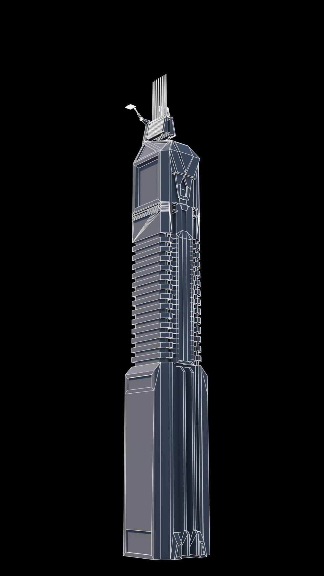30 LOW POLY Sci-Fi Skyscrapers Pack Low-poly 3D model_5