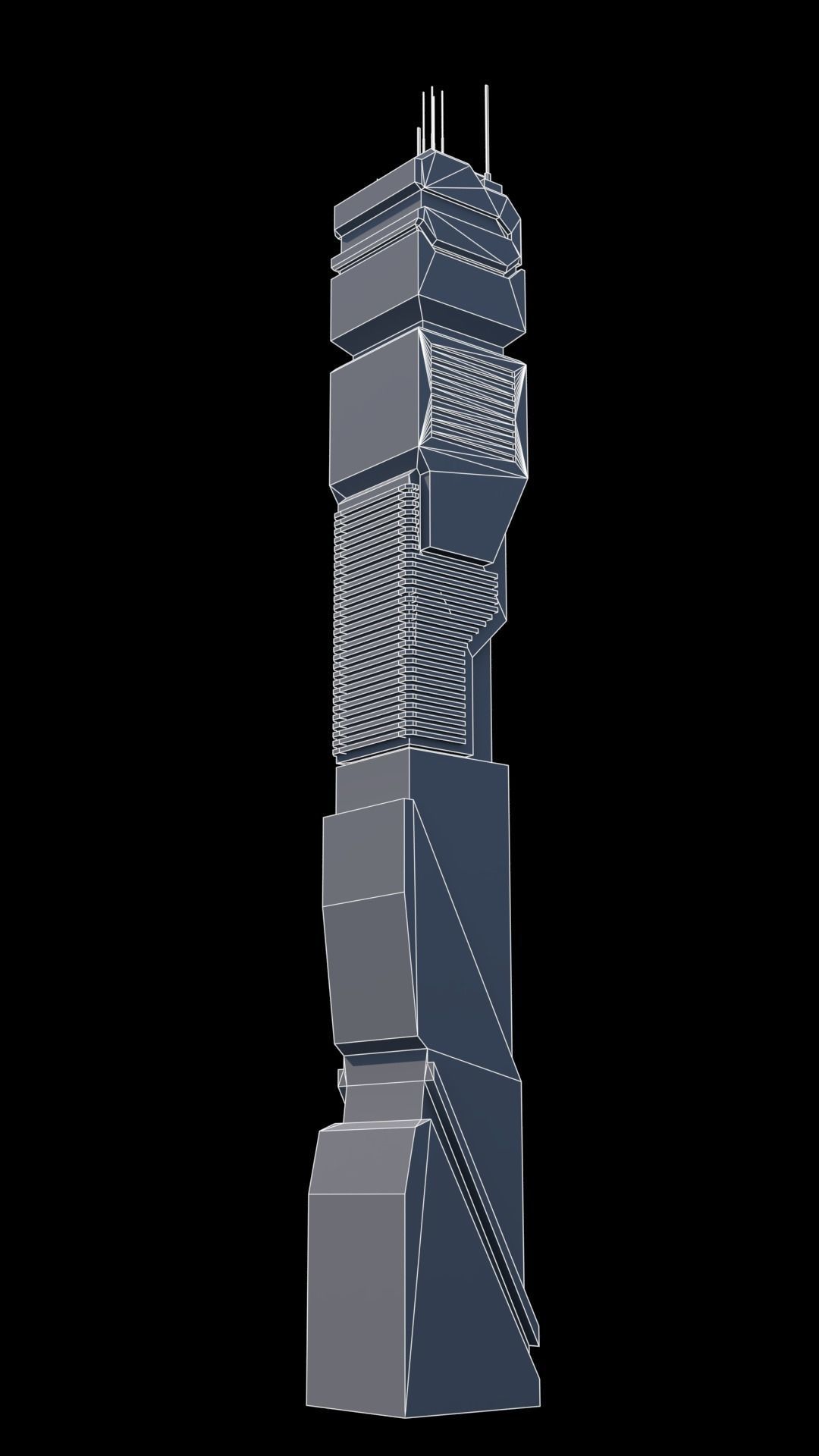 30 LOW POLY Sci-Fi Skyscrapers Pack Low-poly 3D model_15