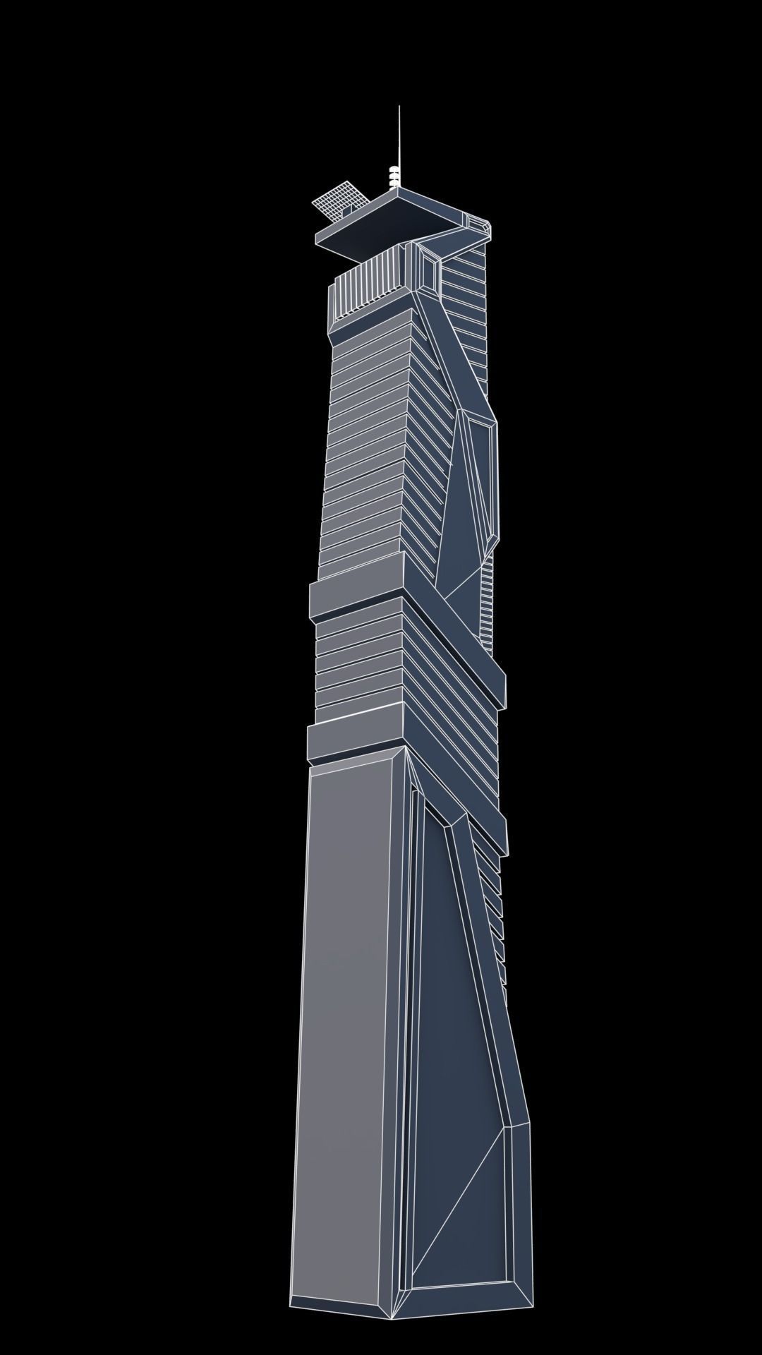 30 LOW POLY Sci-Fi Skyscrapers Pack Low-poly 3D model_27