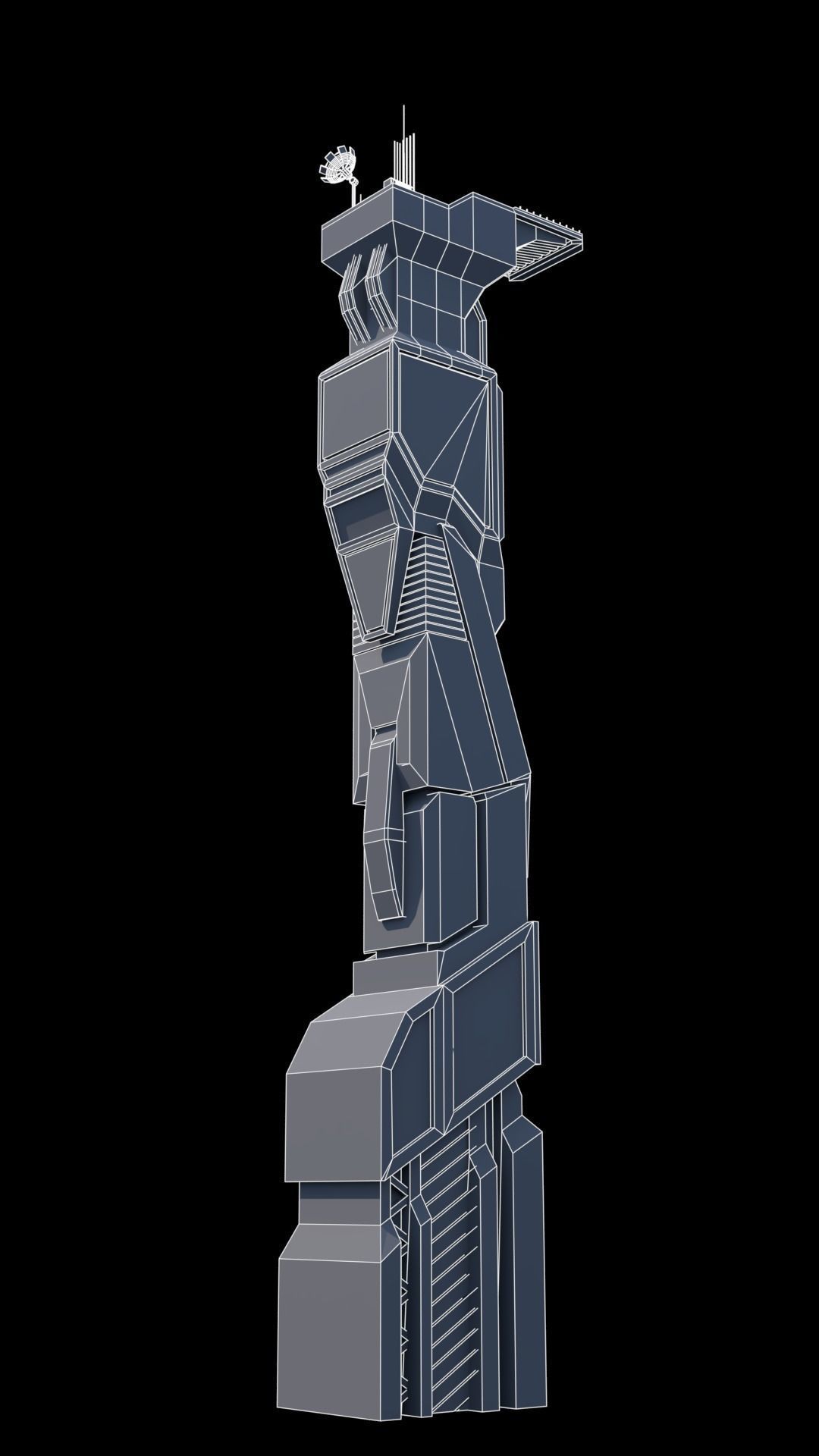 30 LOW POLY Sci-Fi Skyscrapers Pack Low-poly 3D model_22