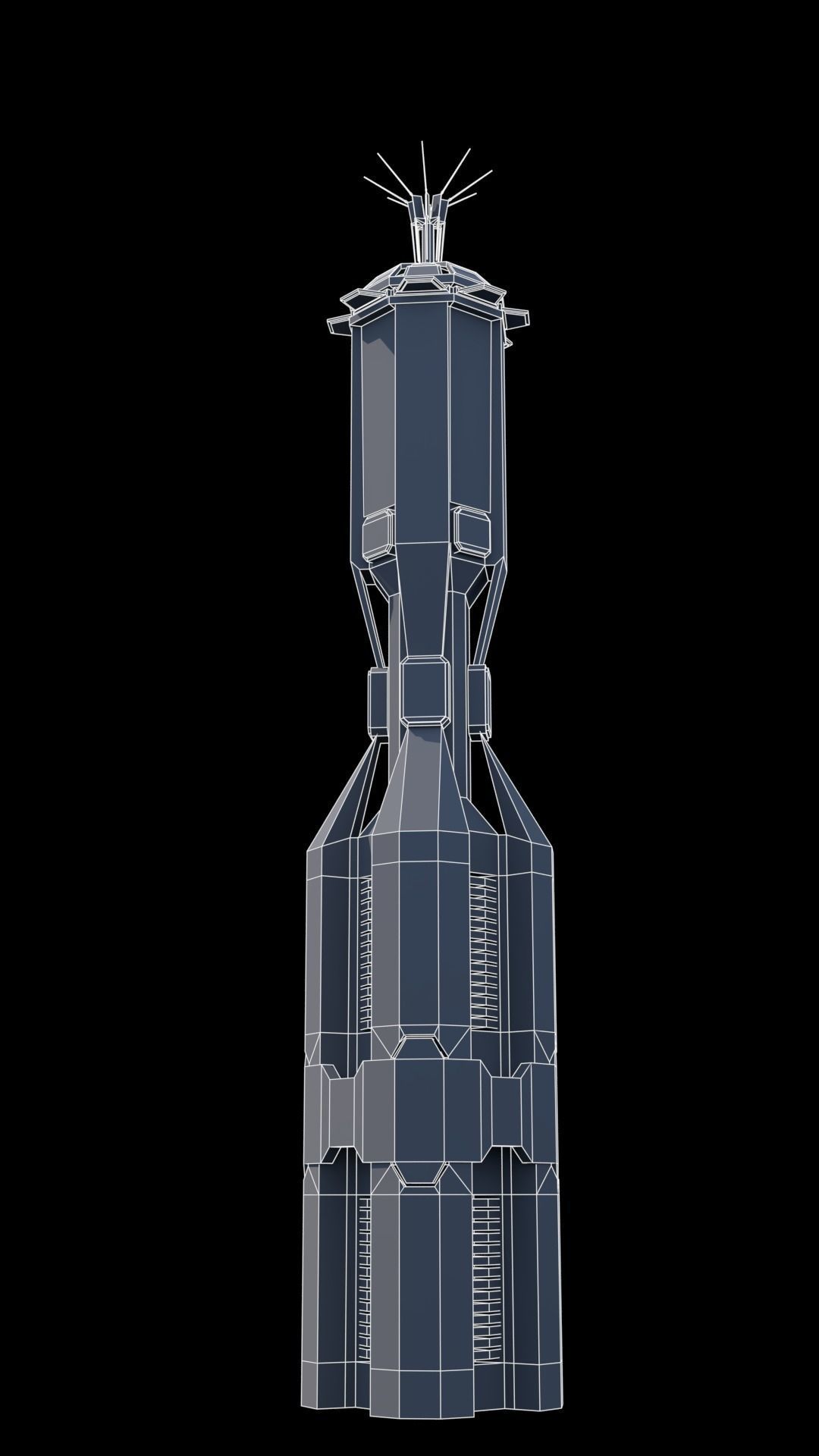 30 LOW POLY Sci-Fi Skyscrapers Pack Low-poly 3D model_14