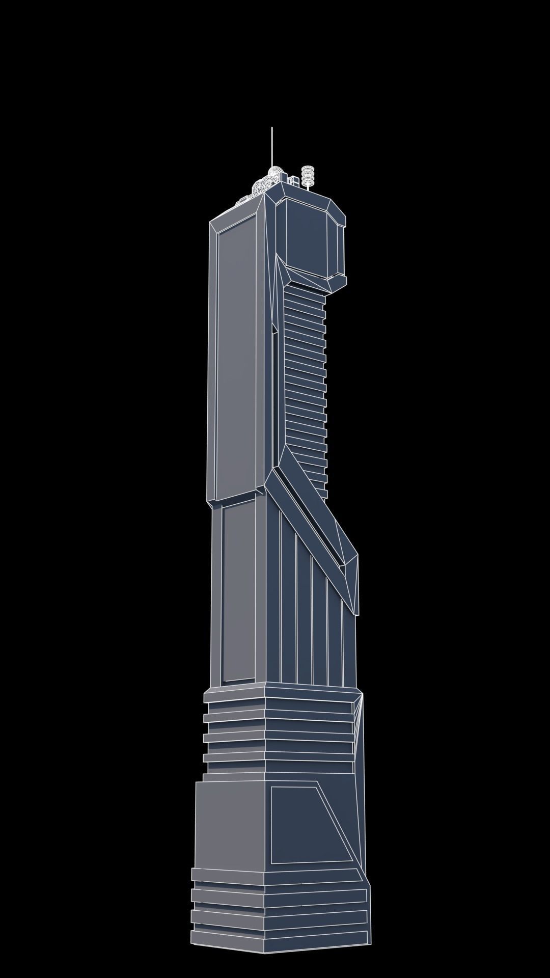 30 LOW POLY Sci-Fi Skyscrapers Pack Low-poly 3D model_13