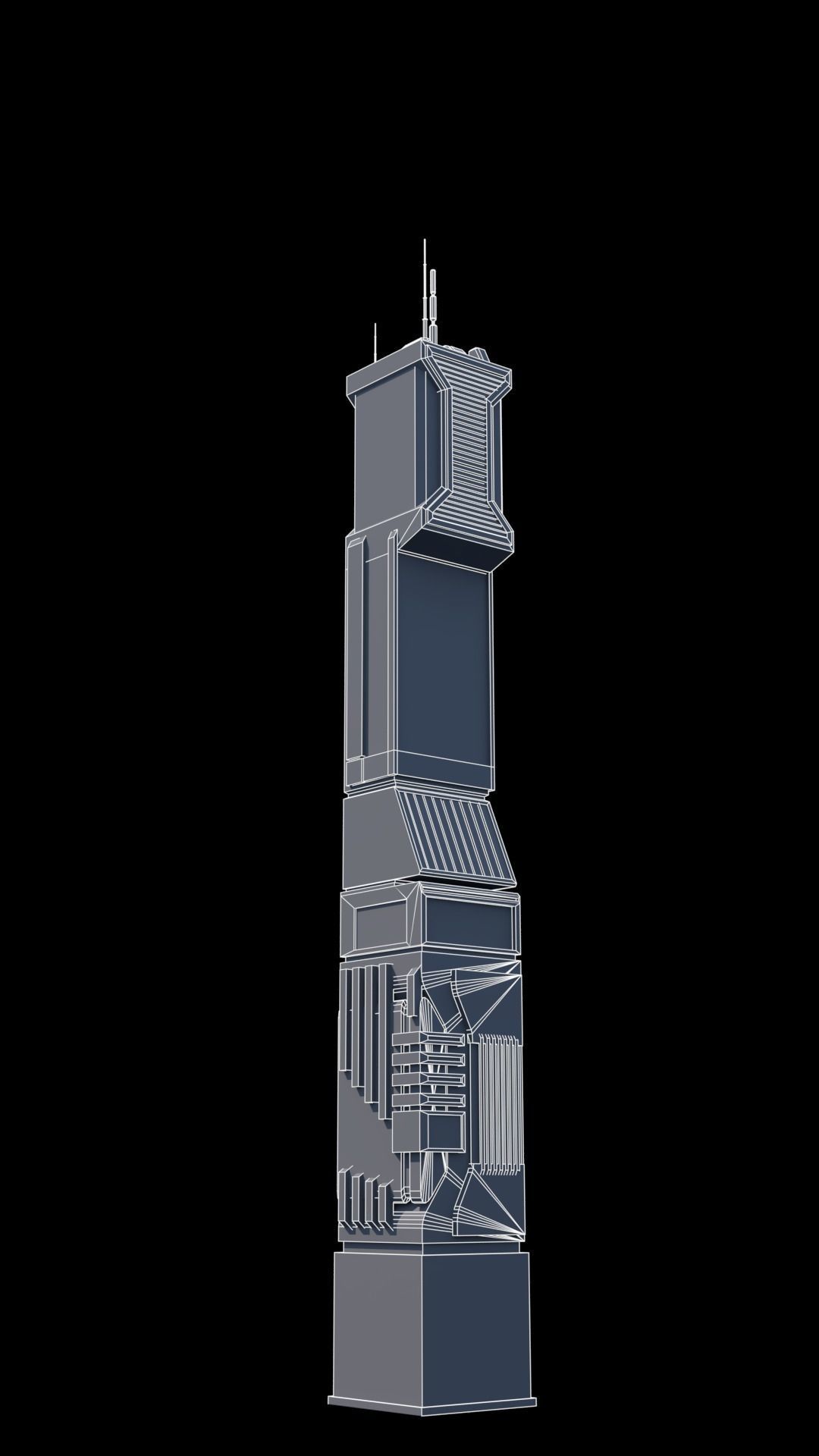 30 LOW POLY Sci-Fi Skyscrapers Pack Low-poly 3D model_6