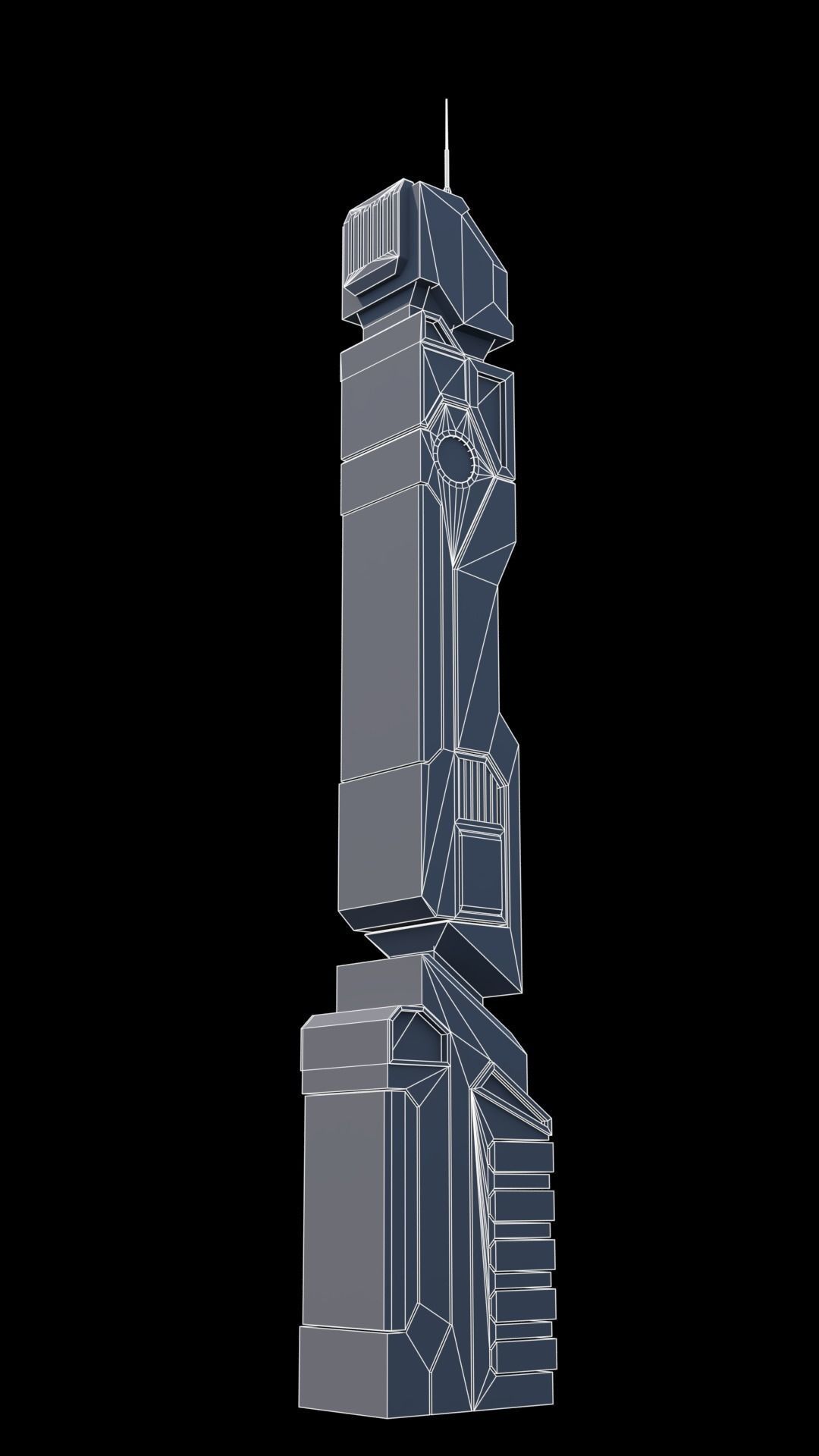 30 LOW POLY Sci-Fi Skyscrapers Pack Low-poly 3D model_32