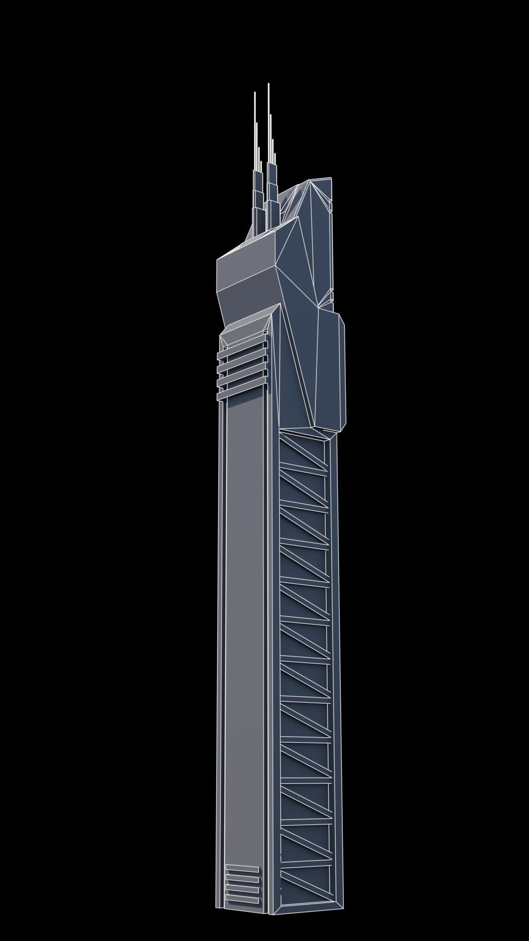 30 LOW POLY Sci-Fi Skyscrapers Pack Low-poly 3D model_17
