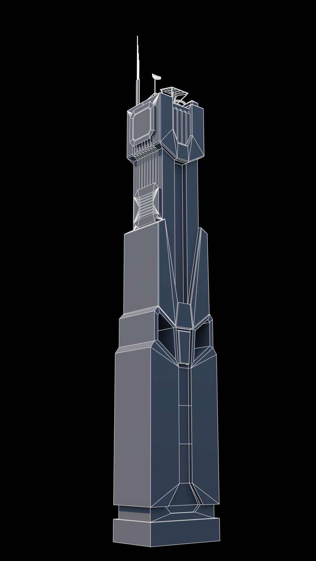 30 LOW POLY Sci-Fi Skyscrapers Pack Low-poly 3D model_16