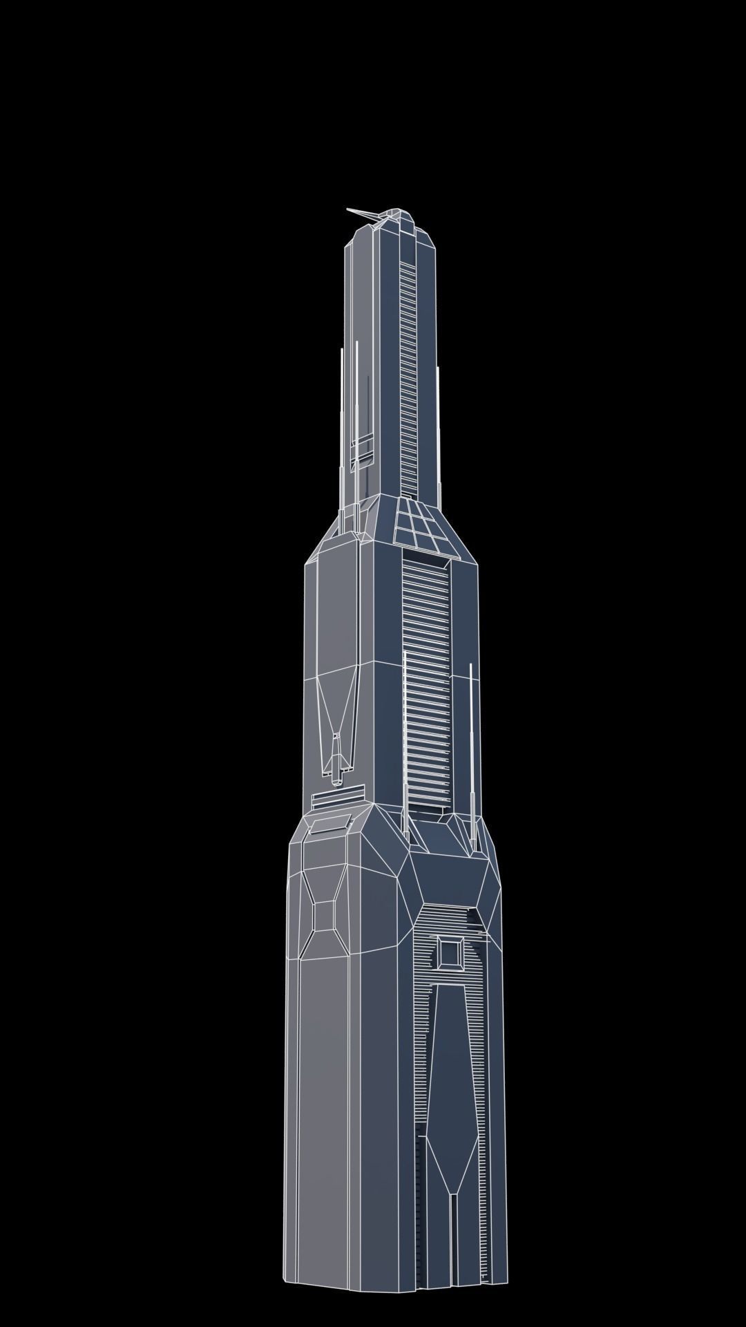 30 LOW POLY Sci-Fi Skyscrapers Pack Low-poly 3D model_10