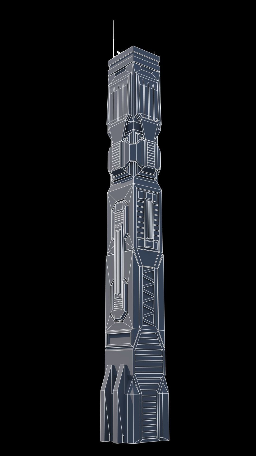 30 LOW POLY Sci-Fi Skyscrapers Pack Low-poly 3D model_34